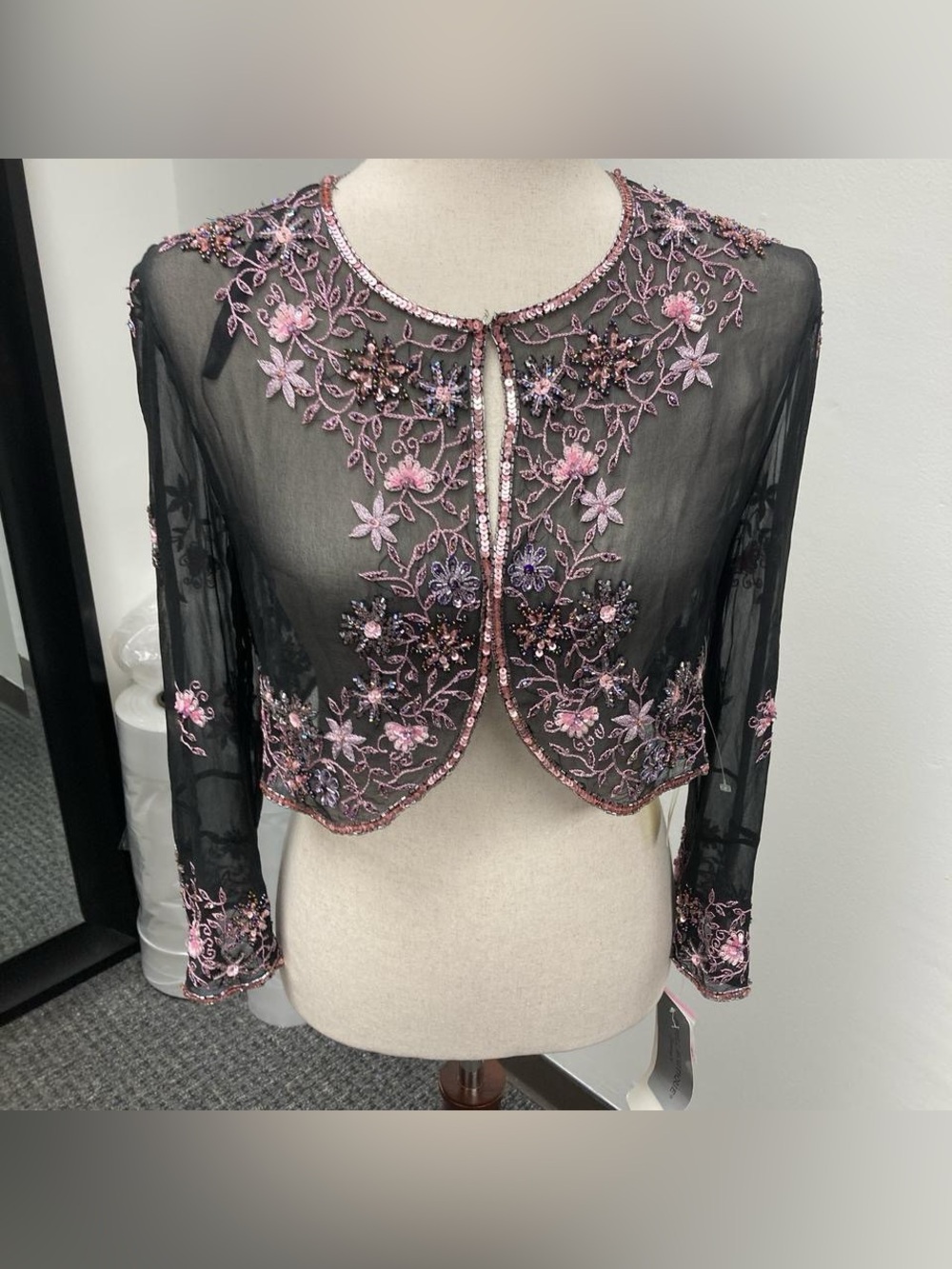 Vintage Adrianna Papell 100% Silk Beaded Top NWT